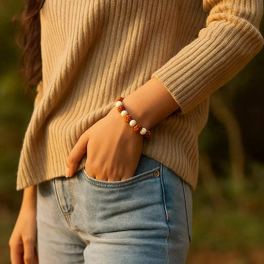 5 Mukhi Rudraksha Tulsi Bracelet