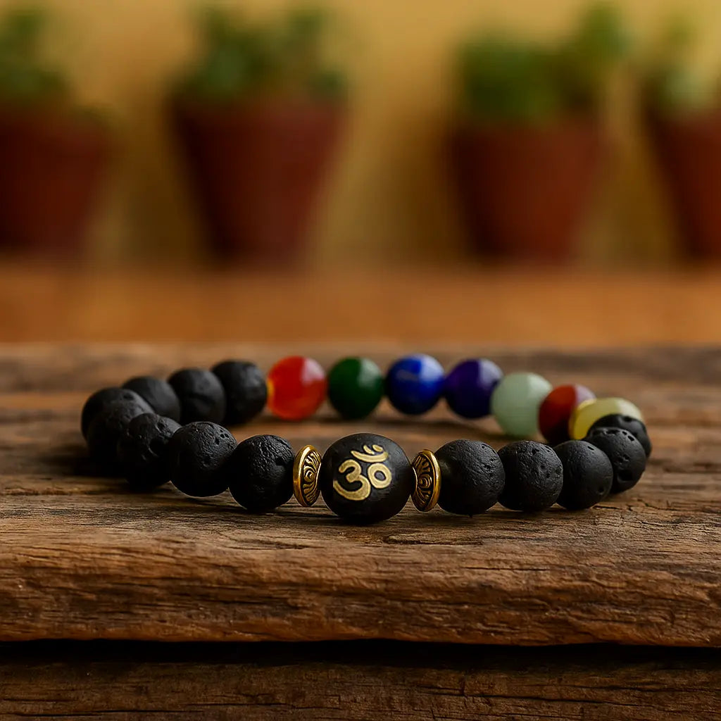 Shukr Chakra Bracelet With Om Bead