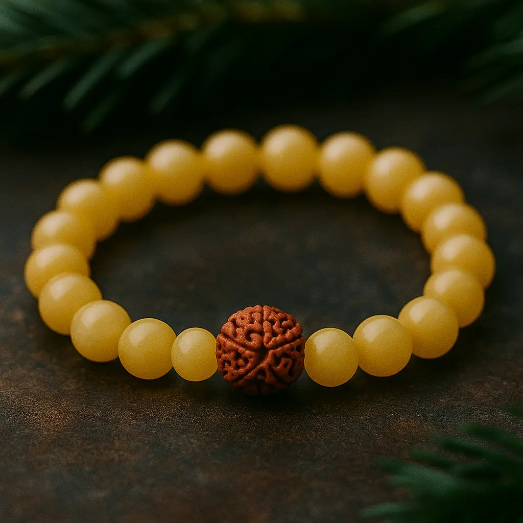 Citrine with Rudraksha Money Balance Bracelet