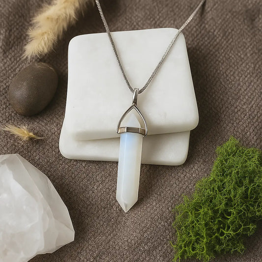 Brings Luck and Protection (Selenite) Pendant