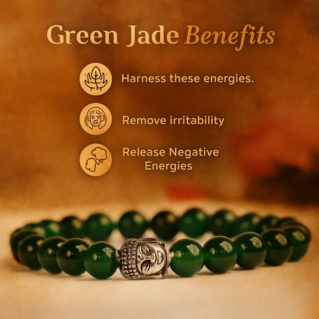 Green Jade Bracelet with Buddha