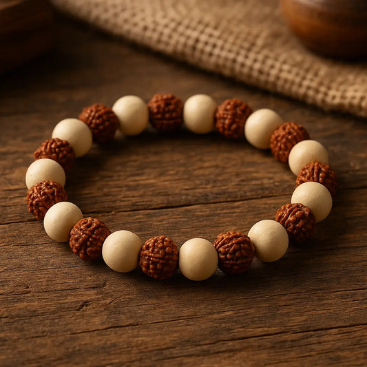 5 Mukhi Rudraksha Tulsi Bracelet