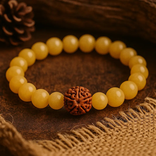 Citrine with Rudraksha Money Balance Bracelet