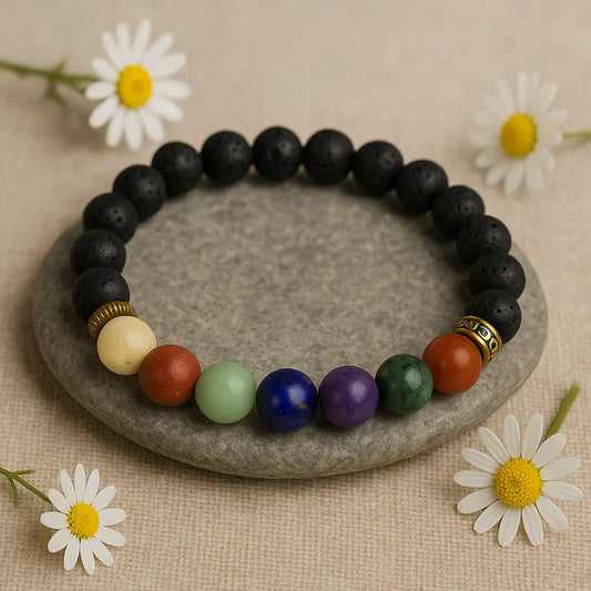 Shukr Chakra Lava Bead Bracelet